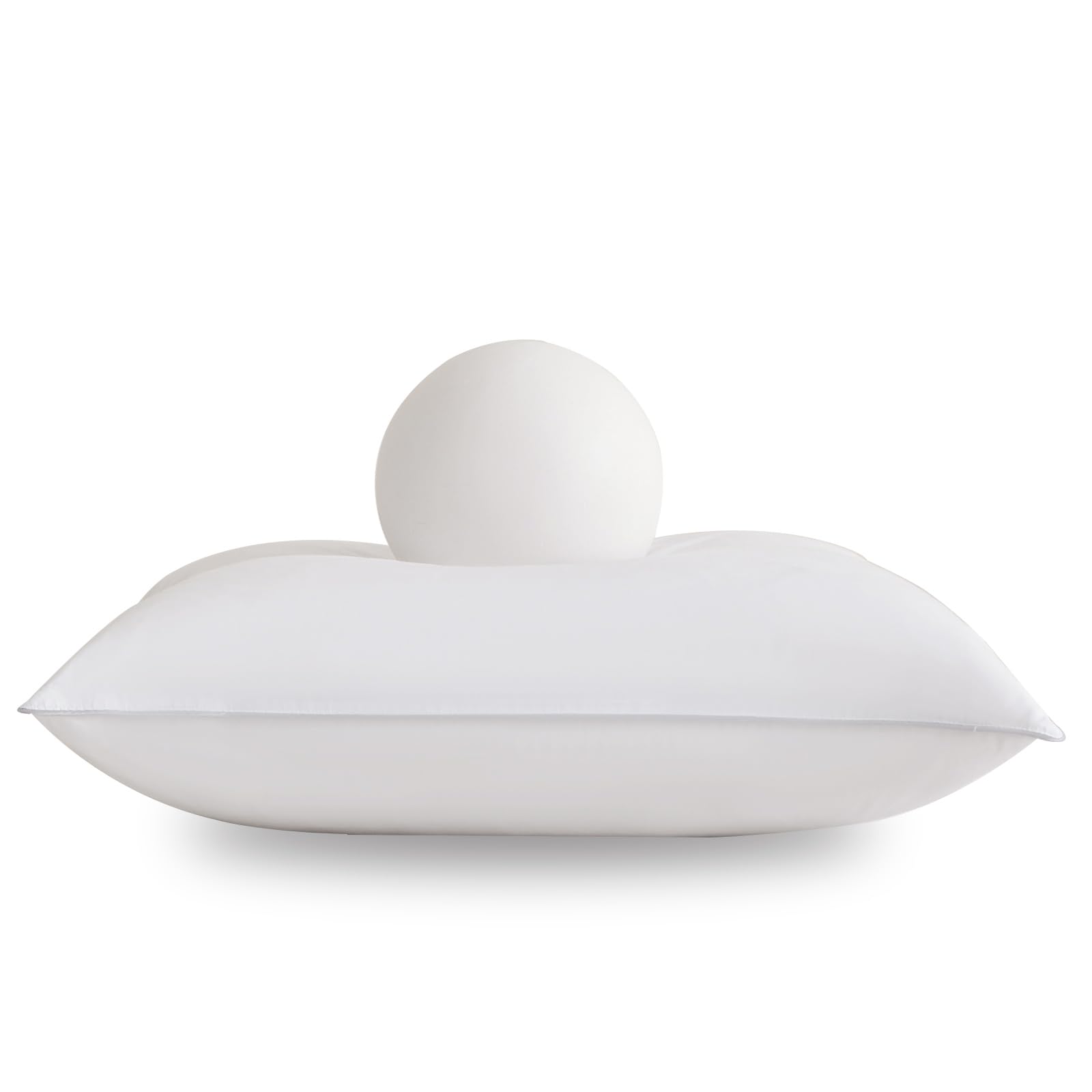 Federkissen 50x75 cm(2 Stück, weiß), Federkopfkissen mit Bezug aus Baumwolle，Kissen als Kopfkissen, Schlafkissen u. Bettkissen