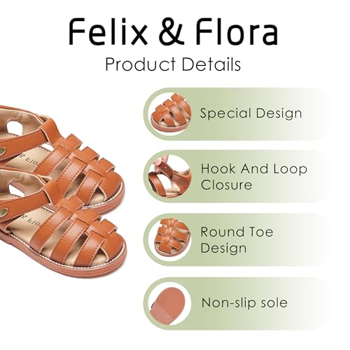 Image of Felix & Flora Toddler Girls Sandals Flower Girl Shoes Soft Rubber Princess Flat Shoes