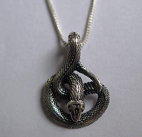 Angry Cobra Snake Beautiful Oxidized Animal Lovers Coil Cobra Pendant Necklace, 18 inches3
