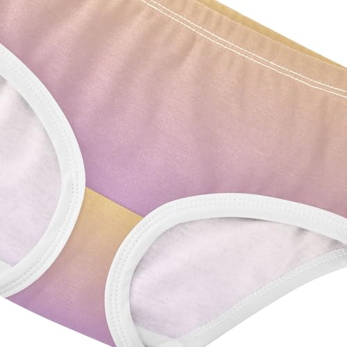 Joisal Girls Underwear Toddler 2t Cotton Panties for Girl Fun Print Briefs Underpants Yellow Lavender Gradient Ombre4