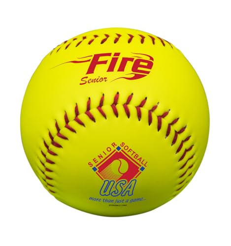 Pelotas de softball Baden Fire Senior con acabado profesional y gran visibilidad de juego