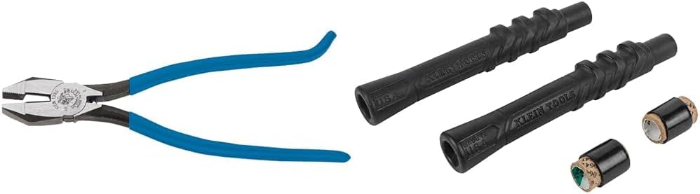 Klein Tools Diagonal Cutters, Slim Head Linesman Pliers Bundle with Plier Cushion Grip Kit for Cat No. 201-7CST, Made in USA