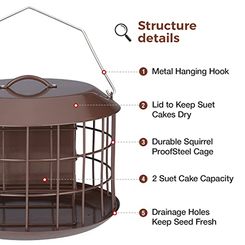 Kingsyard All-Metal Double Suet Bird Feeder #TOP22