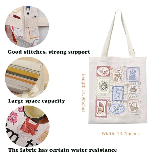 Bolso tote de tela con diseños de mitología griega, ideal para fans de Percy Jackson y los Héroes del Olimpo, regalo para lectores y amantes del cine miniatura 4