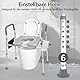 Aufstehhilfe Toilette, Toilettensitzerhöhung für Senioren, WC Sitzerhöhung mit Armlehnen, Erhöhter Toilettensitz für Erwachsene, Erwachsene Badezimmer