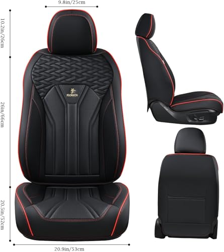 Image of FLORICH Leather Seat Covers Full Set Car Seat Protectors 5 Seats Automotive Seat Covers Universal Fit for Most Cars Trucks SUV-Black&Red Line
