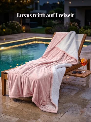Utopia Bedding Kuscheldecke Warm Sherpa Wolldecke [Rosa, 200x150 cm] – Ansicht 6