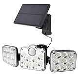 Homoyoyo Three-Head LED Solar Wall Light Outdoor Motion Sensor Porch Lamp Waterproof Yard Lighting Tool for Garden and Patio Use
