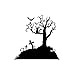 SUIFENG Naklejka na samochód 15,5 x 15 Halloween Scary Trees nietoperz dekoracyjna naklejka winylowa sylwetka