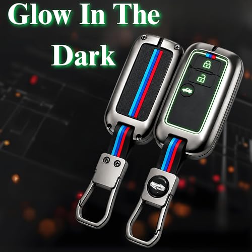 Image of Car Key Cover Compatible with Maruti Suzuki Victoris & Swift Dzire Car Key Case 3 Button | Premium Metal & Silicon Protector Accessories
