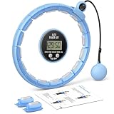 MERACH Hula Hoop Reifen für Erwachsene mit Kalorienzähler, Geräuscharm Fitness Hula Hoop, Abnehmbar, für 84 144 cm Taillenumfang, für Fettverbrennung und Cardio, Heimtrainingsgerät   Blau