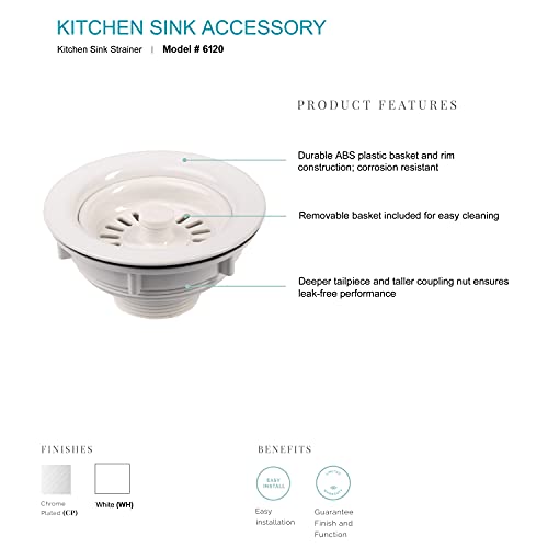 Colador para fregadero de cocina RV Laguna Brass 6120WT blanco miniatura 2