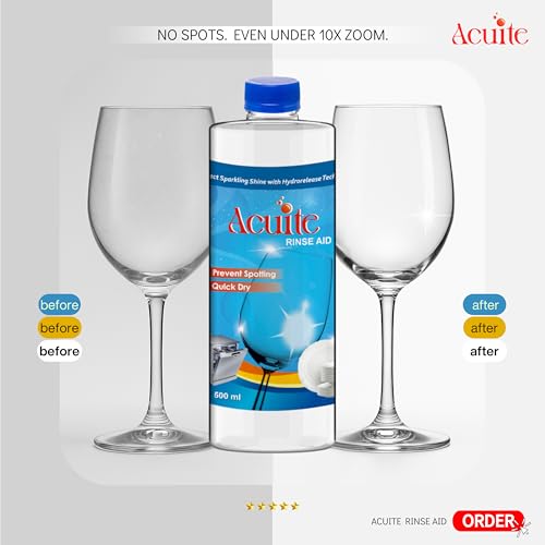 Image of Dishwasher Rinse Aid Liquid 500ml | Brilliant Shine Formula | Quick Drying & Spot-Free Finish | Built for Indian Water Conditions | Suitable for All Automatic Dishwashers