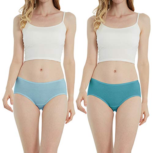 Innersy Womens Underwear Cotton Hipster Panties Regular & Plus Size 6-Pack(Medium,Solid Colors And Stripes) #TOP3