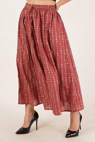 Image of COTLAND Fashions Jaipuri Cotton Printed Flared Palazzo Pants for Women
