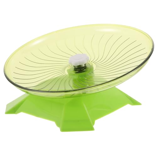 Beavorty Silent Hamster Running Wheel 24cm with Dual-Bearing Non-Slip Stand Small Pet Exercise Wheel for Hamsters Gerbils and Dwarf Rodents, Matcha Green