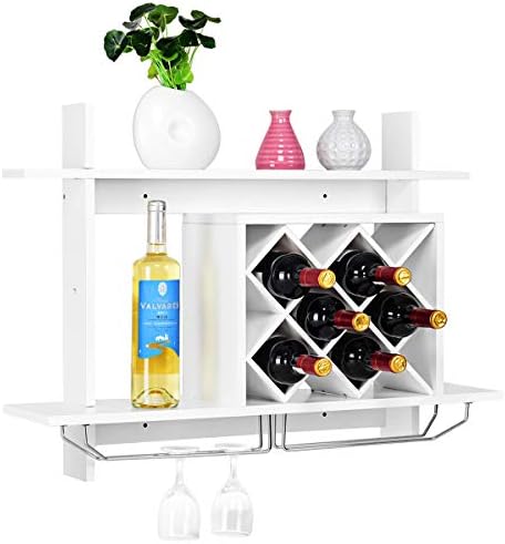 KOMFOTTEU Botellero de pared, estante de vino… KOMFOTTEU Botellero de pared, estante de vino…