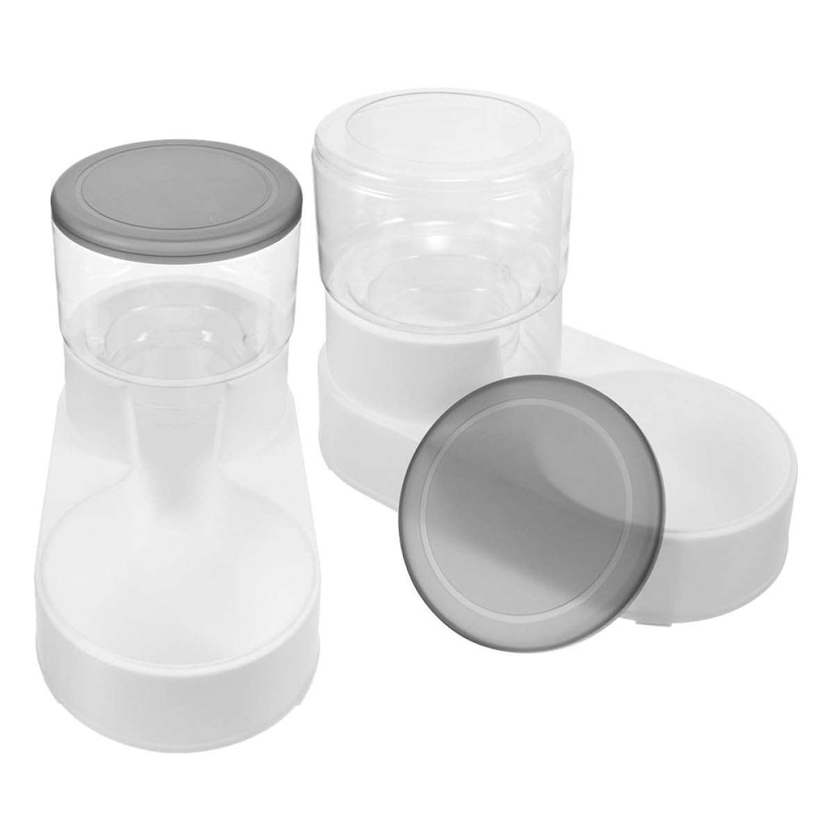 BESTYASH 2pcs Automatic Pet Feeder for Cats and Dogs with Pressure Resistant Plastic Bowls, Break-Proof Design, for Convenient Pet Feeding at Home