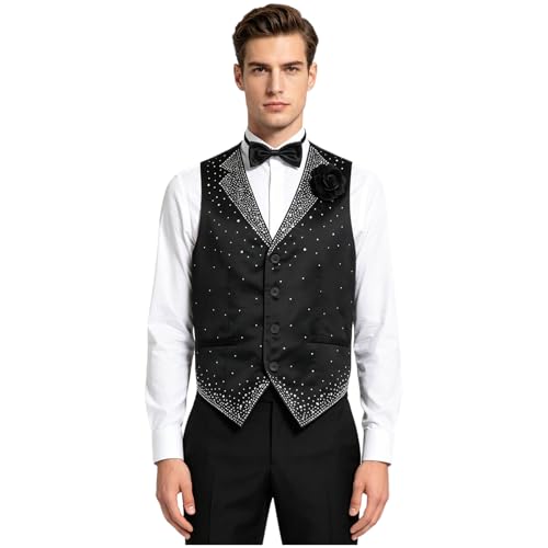 Gilet sans manche homme col en v pour briller lors d'une fête ou d'un bal