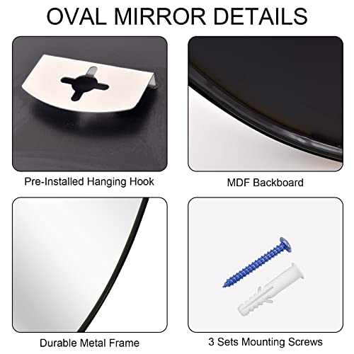 Nuttuto 31"X33" Arched Mirror, Arched Wall Mirror, Arched Bathroom Mirror, Mantel Mirror, Wall-Mounted, Arch Mirror With Metal Frame For Vanity, Living Room, Bedroom, Entryway, Hallway, Black #TOP7