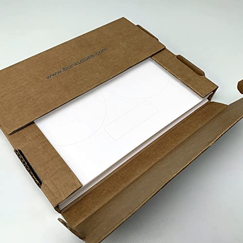 Image of CD /DVD Label Full Face | Qty 2000 Disc, 2000 Spine | 1000 Sheets Total | Permanent White Matte | Inkjet & Laser Compatible | Neato Small Center Style | Spine & Case Labels | Blank Label