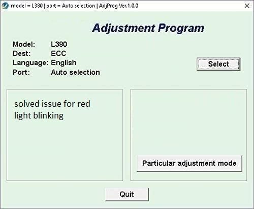 Adjustment Program Resetter Multi Pc L380 L383 L385 L485 (Email Delivery - No CD)