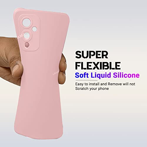 Image of LIRAMARK Silicone Soft Back Cover Case for OnePlus 9 5G / 1+9 5G (Silicone Pink)