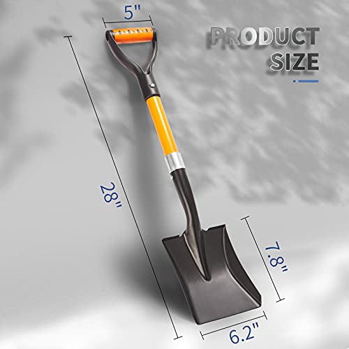 Dikuyeel Shovel For Digging, 28 Inches Garden Shovel With D-Grip, Metal Small Shovel For Gardening, Square Garden Shovel For Digging, Fiberglass Handle #TOP1