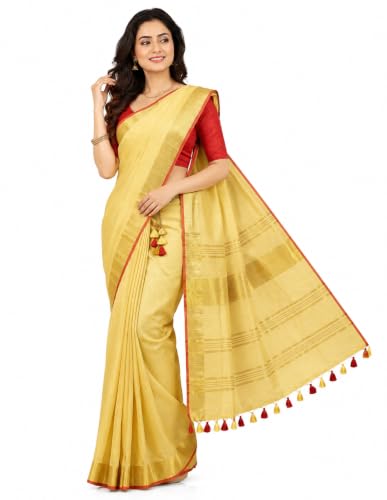 Image of HAIDER ALI AND SONS Grey Cotton Linen Saree for Women | Soft Linen Slub Blend Saree with Running Blouse Piece | Lightweight Handloom Style Saree | Office, Casual, Party & Festival Wear 