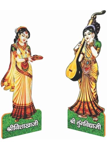 Image of Kriddha Wooden Ashta Sakhi Idol Statue /Ashtasakhiya Set /Gopiya Set Krishna Idol Figurine /Shrimati Radha Rani with ASHT Sakhi