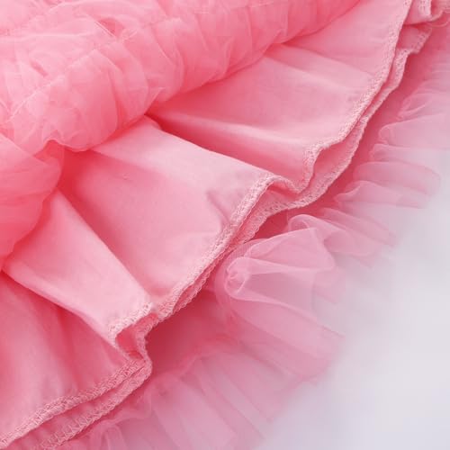 Image of GSVIBK Baby Girls Tutu Dress Sleeveless Toddler Cotton Tulle Skirt Princess Party Prom Dresses