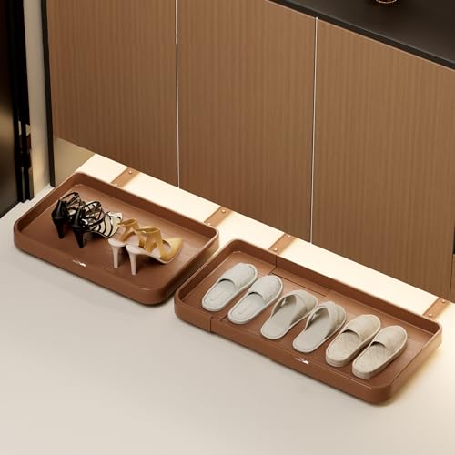 Cajón extensible para debajo del gabinete, estante de almacenamiento oculto de empuje para abrir, montaje adhesivo, no requiere taladrar, organizador extraíble para cocina y baño