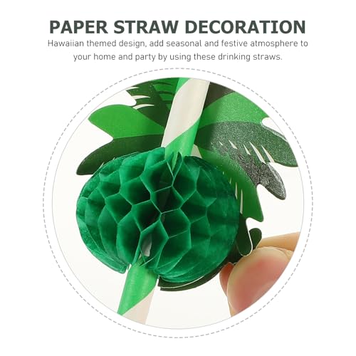 Pitillos de papel Coconut Tree 50 unidades desechables miniatura 7
