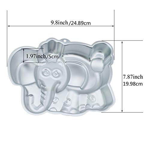 Image of Ulalaza Elephant Cake Baking Pan 3D Animal Aluminum Cake Mould First Birthday Cake Pan