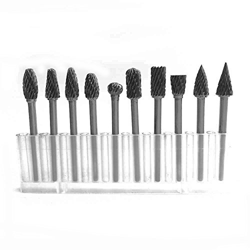 Kaufhof BB1000 10 pcs Tungsten Steel Solid Carbide Burrs (Rotary Files) Diamond Burrs Set