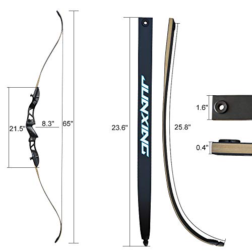 image for Tongtu Takedown Recurve Bow and Arrow for Adults Kit 20 22 24 26 28 30