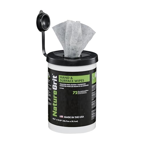 NatureGrit Hand & Surface Wipes: Heavy Duty Grease & Grime Removal, Degreaser Wipes for Mechanics, Workshop Use (1)