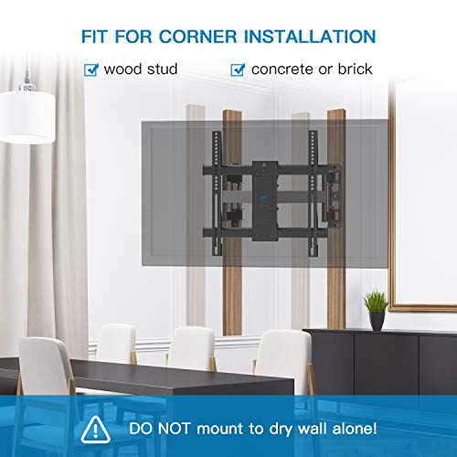 Corner Tv Wall Mount Bracket Tilts, Swivels, Extends, Full Motion Articulating Tv Mount For 26-60 Inch Led, Lcd Flat Curved Screen Tvs, Holds Up To 99 Lbs, Vesa 400X400, Heavy Duty Tv Bracket Pscmf1 #TOP3