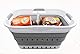 SAMMART 30L Collapsible 3 Handled Plastic Wäschekorb - Faltbarer Pop-Up-Vorratsbehälter/Organizer - Tragbare Waschwanne - Platzsparender Korb/Korb (Weiß/Grau)