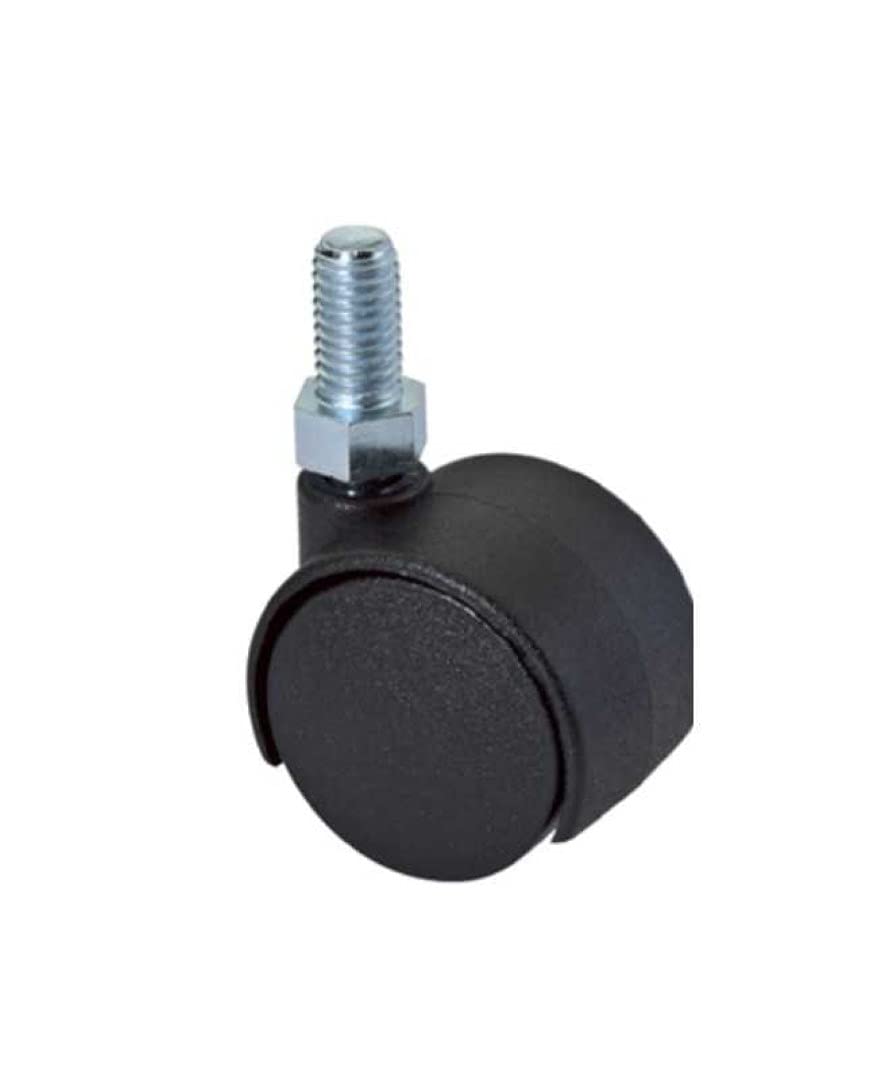 Masidef: Member Of The Würth Group 56106 - Rueda Gemelada Con Perno De Nailon, M8 X 15 Mm, Diámetro 40, Negro
