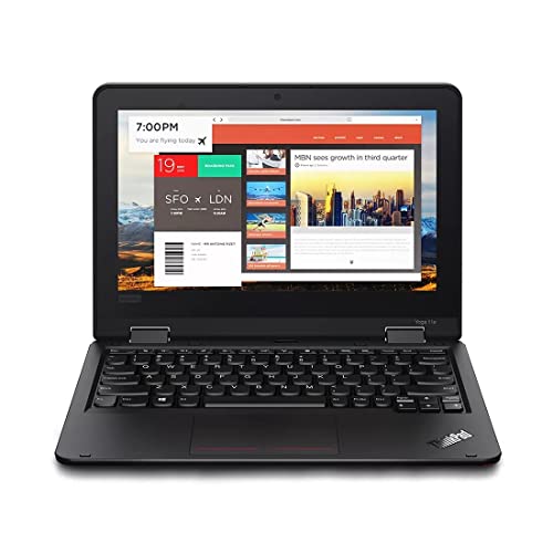 Image of Lenovo ThinkPad Yoga 11E 11.6 inch HD 2-in-1 Touchscreen Laptop, Intel Celeron N4120, 4GB RAM 128GB SSD, Intel UHD Graphics 600, Webcam, HDMI, WiFi, Bluetooth, Windows 10 Pro, Black