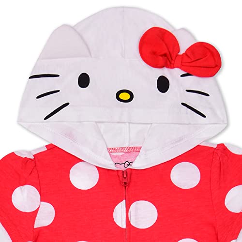 Hello Kitty Long Sleeve Zip Up Romper For Baby Girl And Toddler – Red/White #TOP2