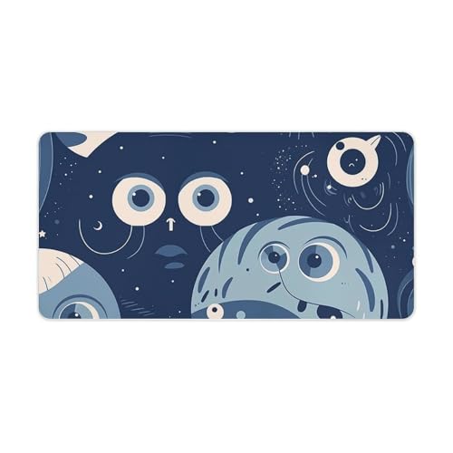 Tapis de souris 60 x 30 cm grand tapis de souris bleu antidérapant pour ordinateur