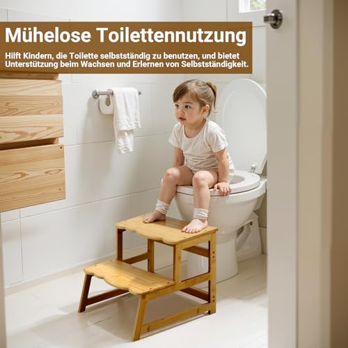 Foto von COSYLAND Lernturm ab 1 Jahr & 2 Jahre – Montessori Lernturm für Kinder – Sicherer Learning Tower & Toddler Tower mit Griffen, Anti-Rutsch & Kippschutz – Lernstuhl Kinder ab 1 Jahr, Natur