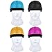 8 Pieces Silky Durag Caps Elastic Wave Cap Long Tail Headwraps Wide Straps Waves (Light Blue, Rosy Red, Black, Yellow)