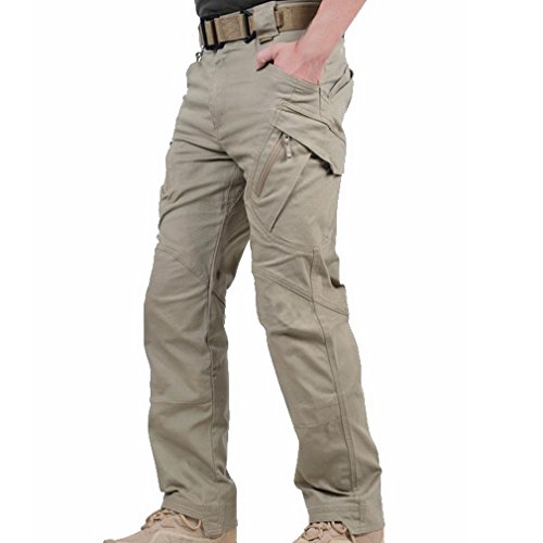 Reebow Gear Pantaloni tattici militari, da uomo, senza cintura, per combattimento, lotta, sport all’aria aperta, uomo, cachi, XL