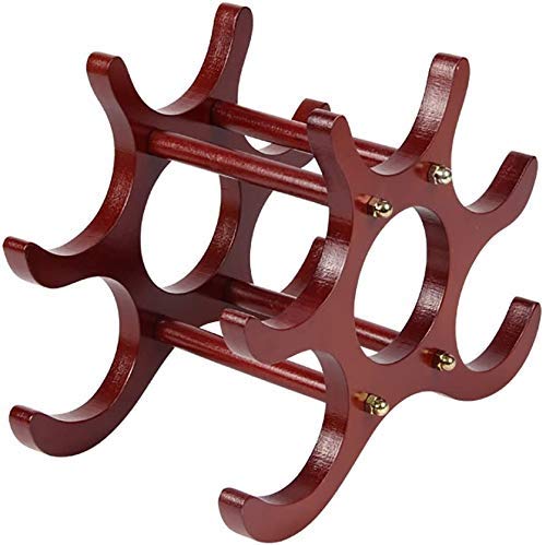 Soporte para Botellas de Vino de Madera Maciza Rojo Oscuro 6 Botellas miniatura 5
