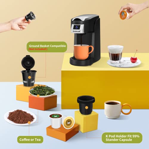 Chulux Upgrade Coffee Maker Single Serve For K Cup, All In One Single Cup Coffee Machine Mini Kcup Pod Coffee Brewer, One Touch Fast Brewing Simply Coffee Maker For K Cup Ground Coffee Tea, 5-12Oz #TOP2