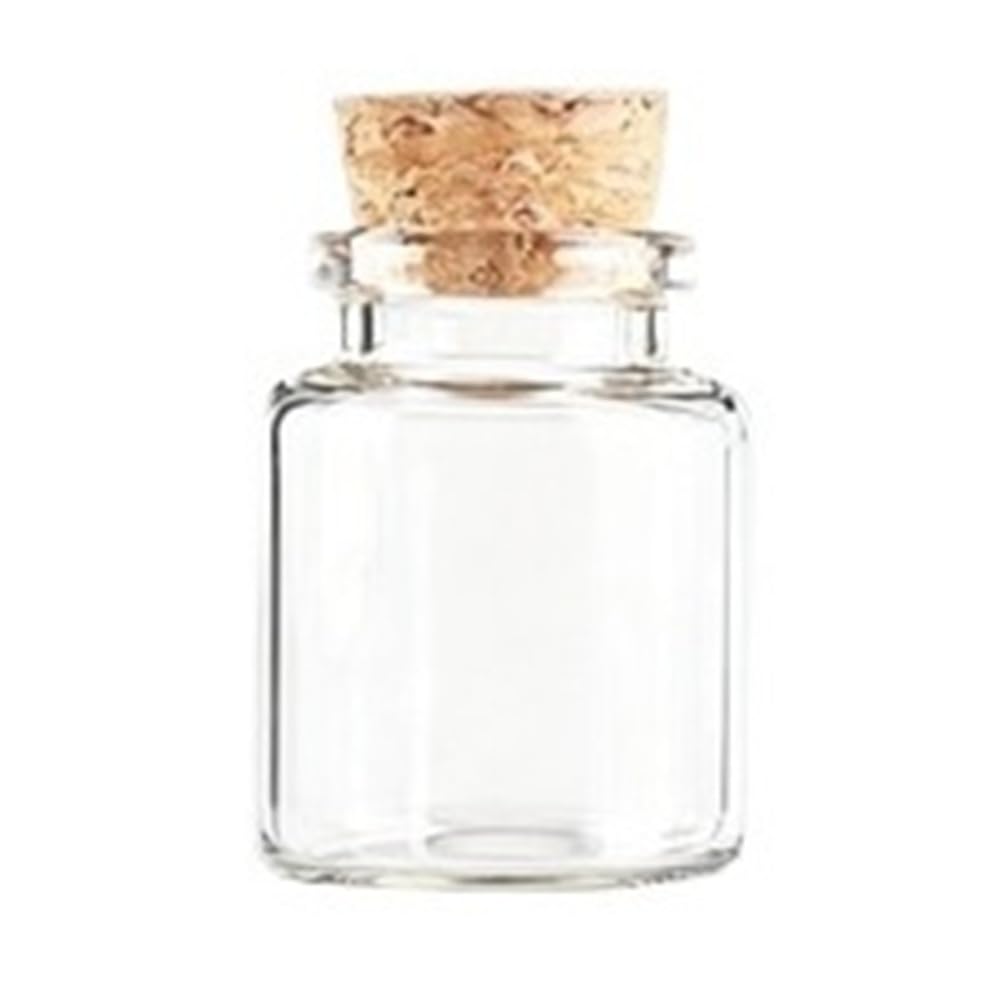 GOCENJIU Small Storage Vial 5pcs Small Vials Mini Glass Bottles for Home Decorations, Transparent Jars Containers with Cork Stopper