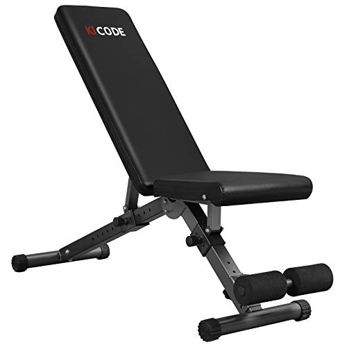 KICODE Weight Bench, Adjustable Strength Training Bench for Full Body Workout, Multi-Purpose Foldable Incline Decline Exercise Workout Bench for Home Gym